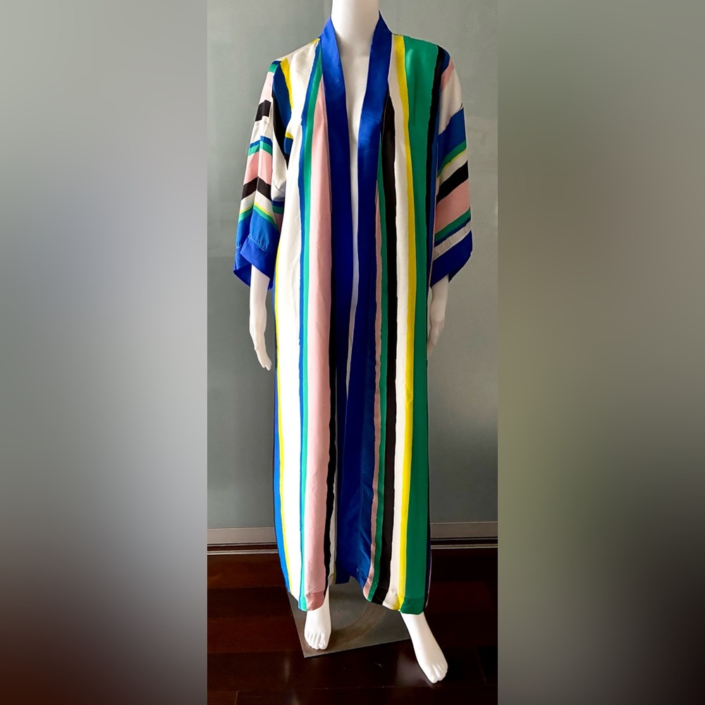 OWL Marrakech satin striped kimono duster OS